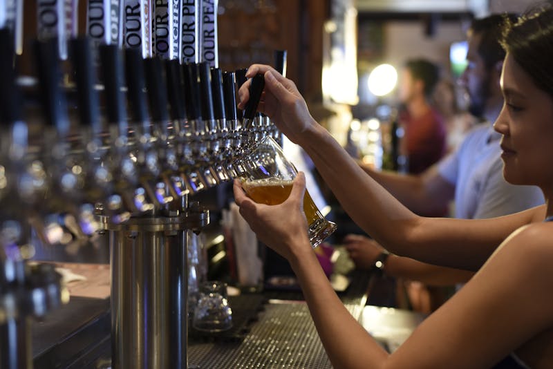 Craft beer on tap